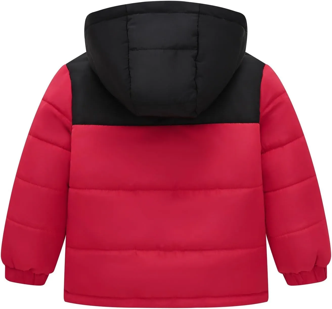 Boys Down Jacket Hood Thick Warm Winter Coat Parka Padded Outerwear Color Block Puffer Water-esistant Jacket
