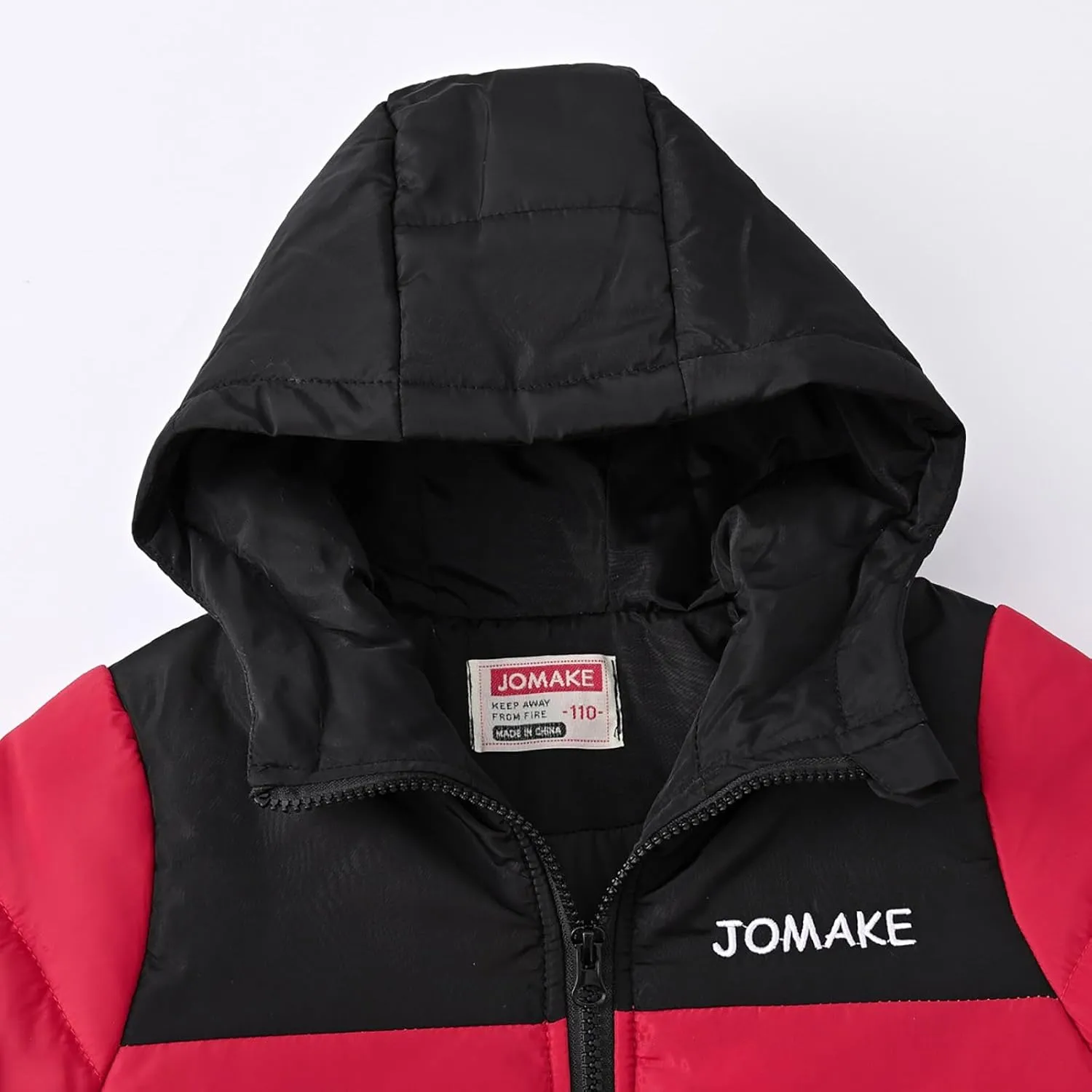 Boys Down Jacket Hood Thick Warm Winter Coat Parka Padded Outerwear Color Block Puffer Water-esistant Jacket