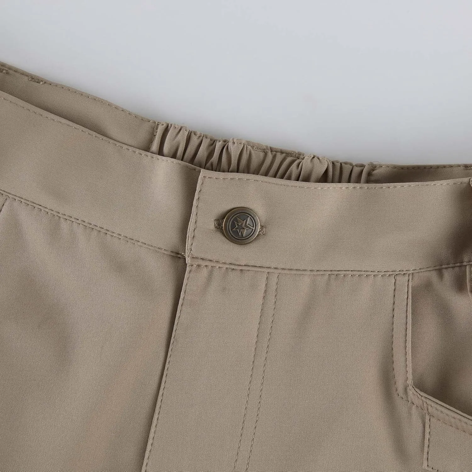 Cargo Pants for Men Multi Pocket Athletic Trousers Military Fan Elastic Waistband Work Lounge Overalls