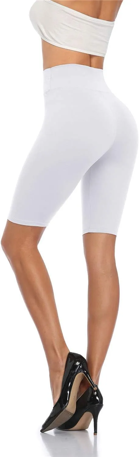 Cheapestbuy Womens High Waisted Biker Shorts Buttery Soft Short Leggings Under Dress Mid Thigh Leggings for Workout Yoga
