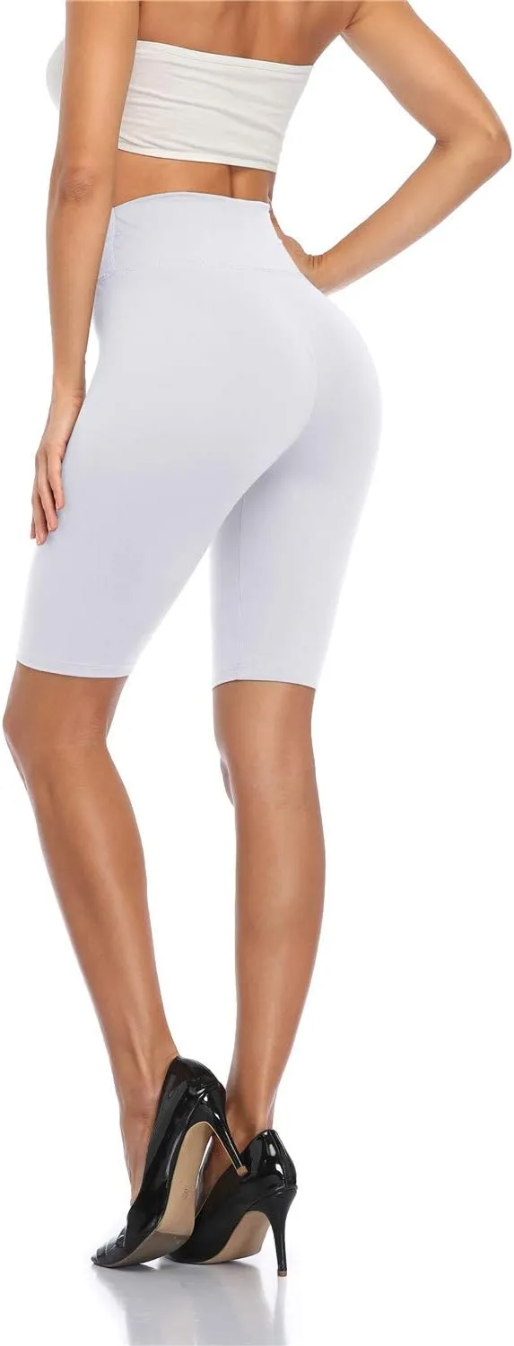 Cheapestbuy Womens High Waisted Biker Shorts Buttery Soft Short Leggings Under Dress Mid Thigh Leggings for Workout Yoga