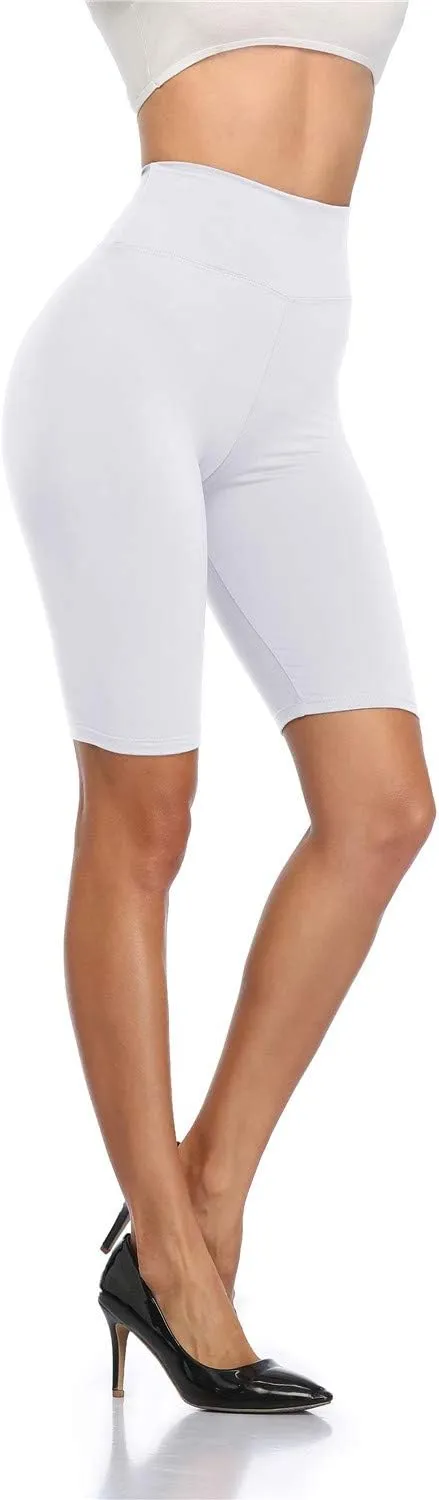 Cheapestbuy Womens High Waisted Biker Shorts Buttery Soft Short Leggings Under Dress Mid Thigh Leggings for Workout Yoga