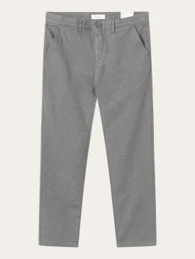 CHUCK regular flannel chino pants - Dark Grey Melange