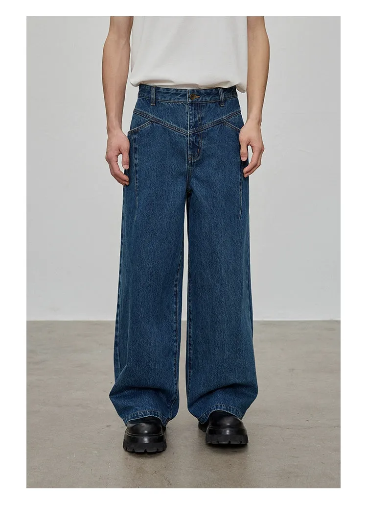 Distressed Washed Denim Jeans