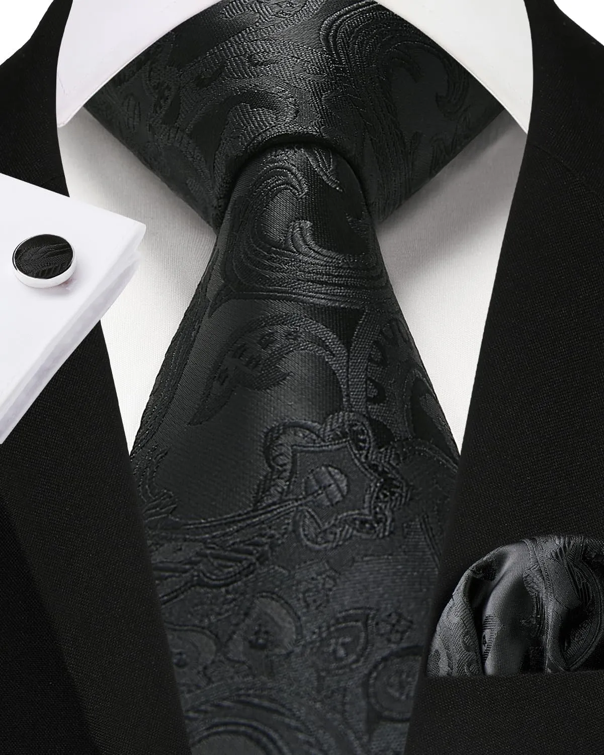 Enlision Suit Vest for Men Formal Paisley Mens Vests Dress Tie and Pocket Square Cufflinks Set Waistcoat Wedding Business