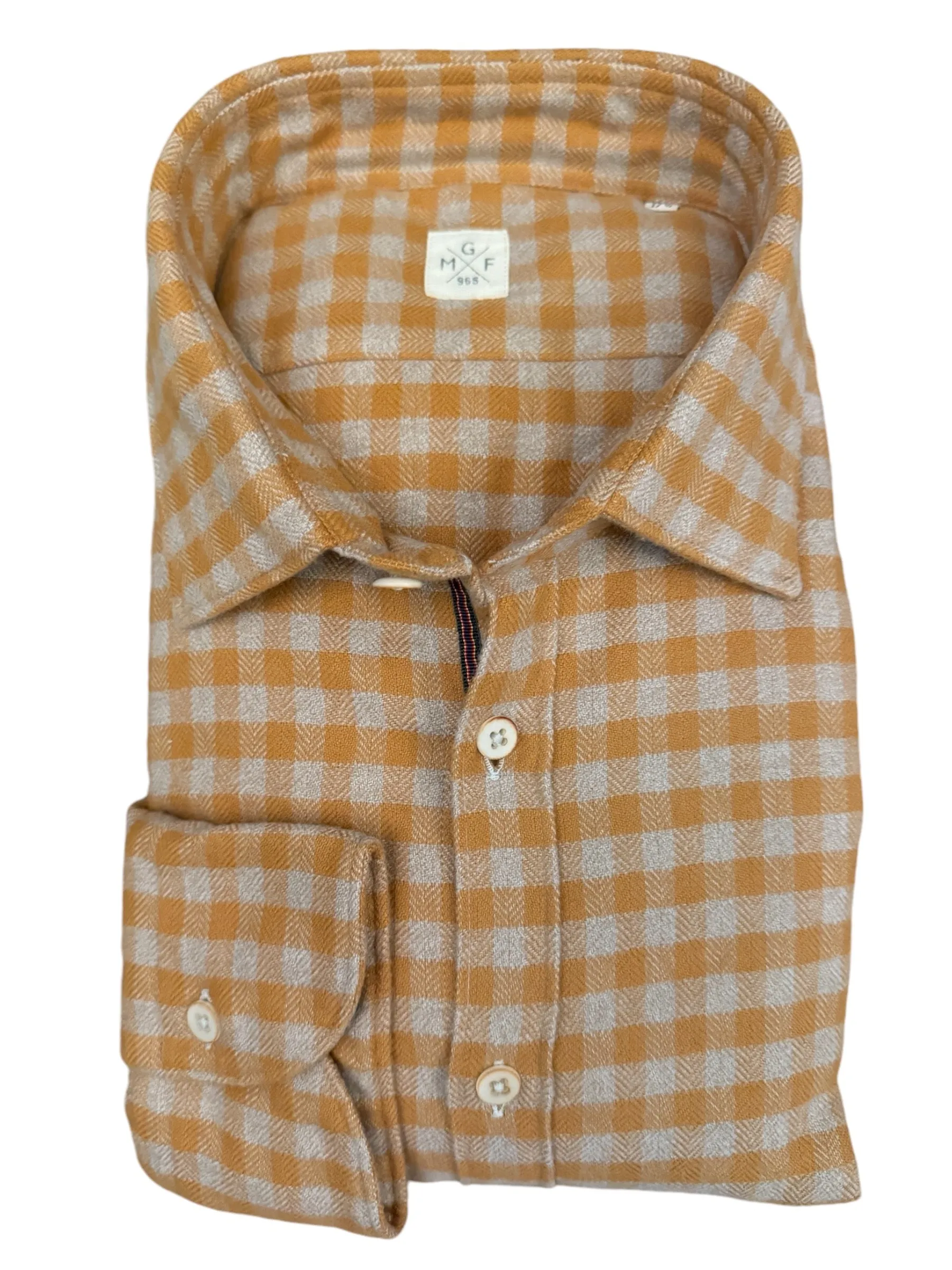 GMF 965 Cotton Flannel Plaid Gold/Taupe