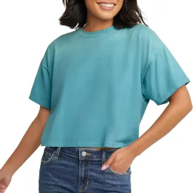 Hanes Women's Originals Cropped T-Shirt, 100% Cotton Tees For Women, Garment Washed