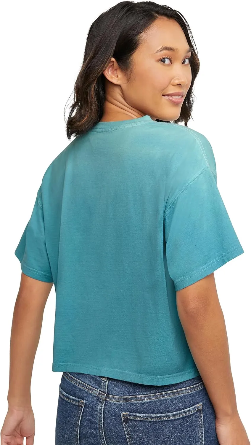 Hanes Women's Originals Cropped T-Shirt, 100% Cotton Tees For Women, Garment Washed