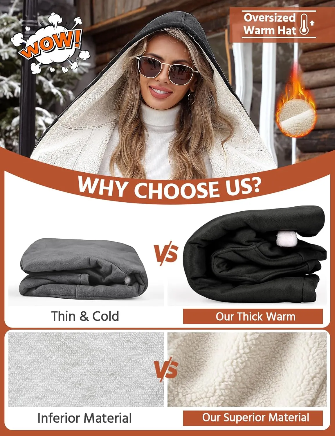 HEEKPEK Women Hoodies Fleece Jackets Soft Fuzzy Long Hoodie Sweatshirt Casual Sherpa Hoodies Horn Button Coats Winter