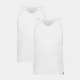 Hvide bambus tank tops - 2 pak