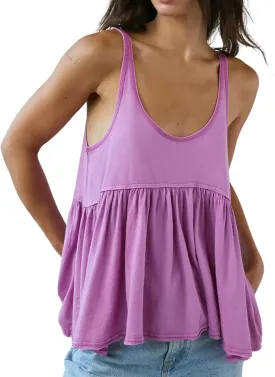 InterNos Women's Summer Flowy Tank Tops Sleeveless Strap Ruffle Shirts Babydoll Tunic Tank Peplum Tops