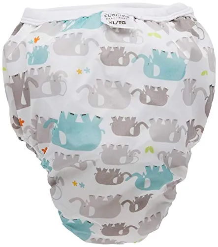 Kushies Baby Waterproof Training Pant 38-44 Pounds White Elephants XLarge