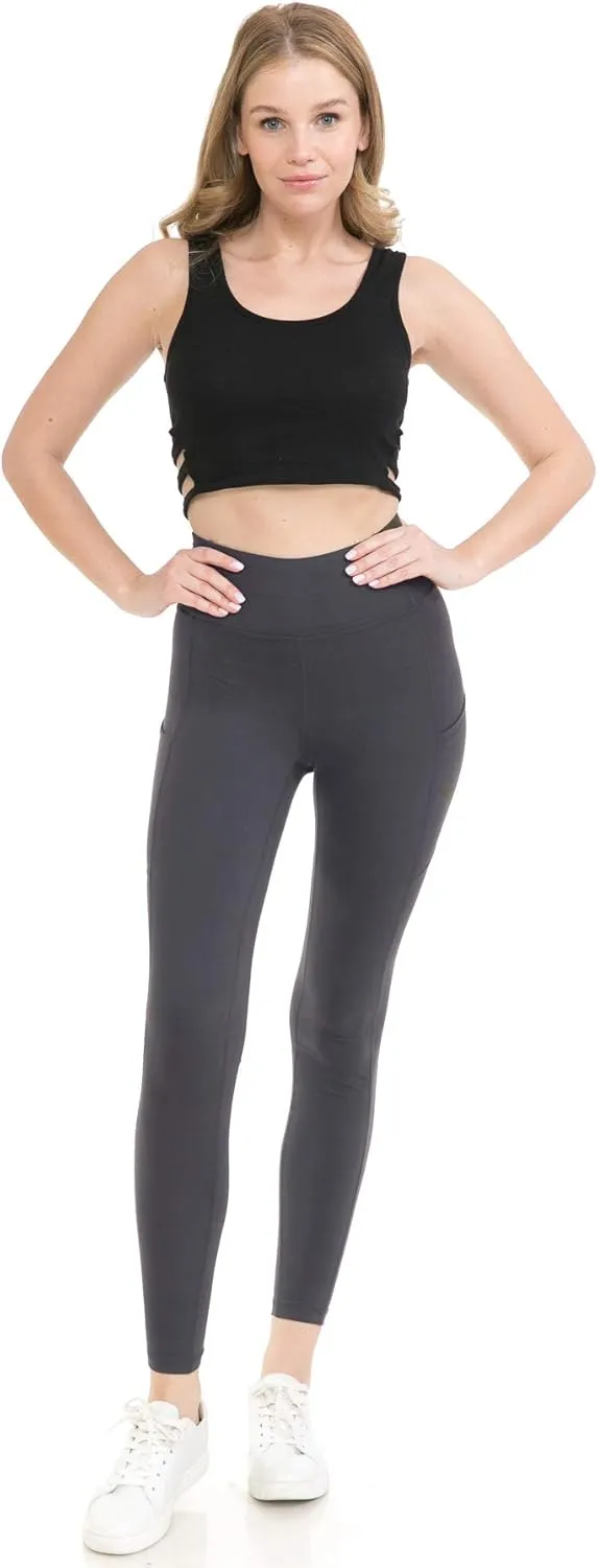 Leggings Depot High Waist Athletic Leggings for Women Tummy Control Pocket Yoga Pants