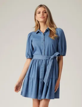 Maria Belted Denim Shirt Dress