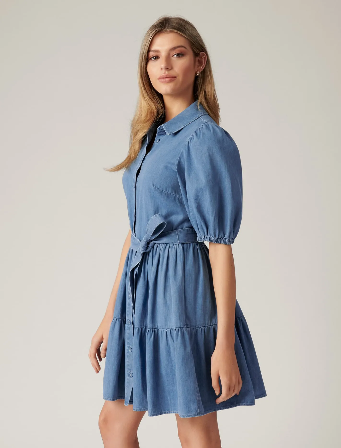 Maria Belted Denim Shirt Dress