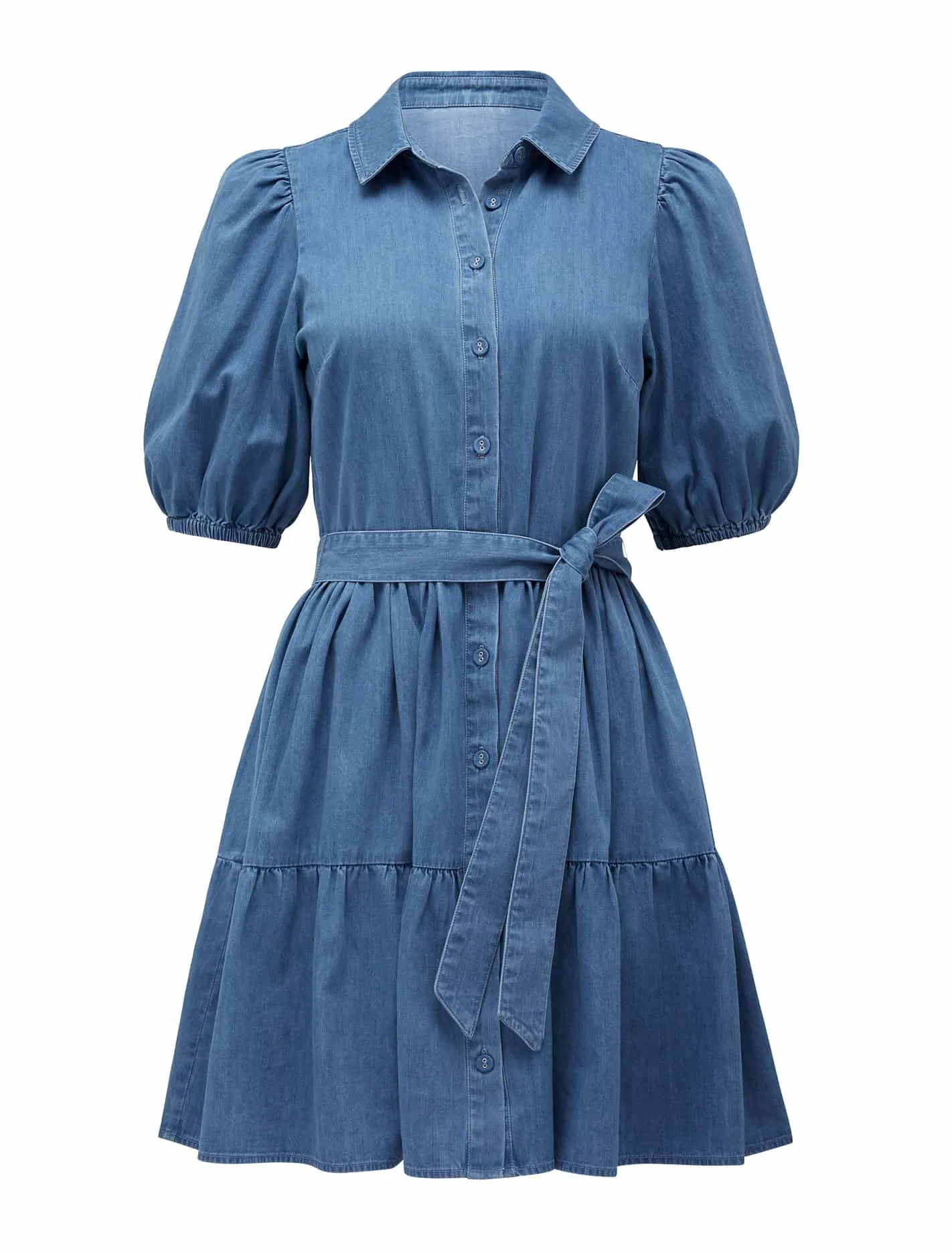 Maria Belted Denim Shirt Dress