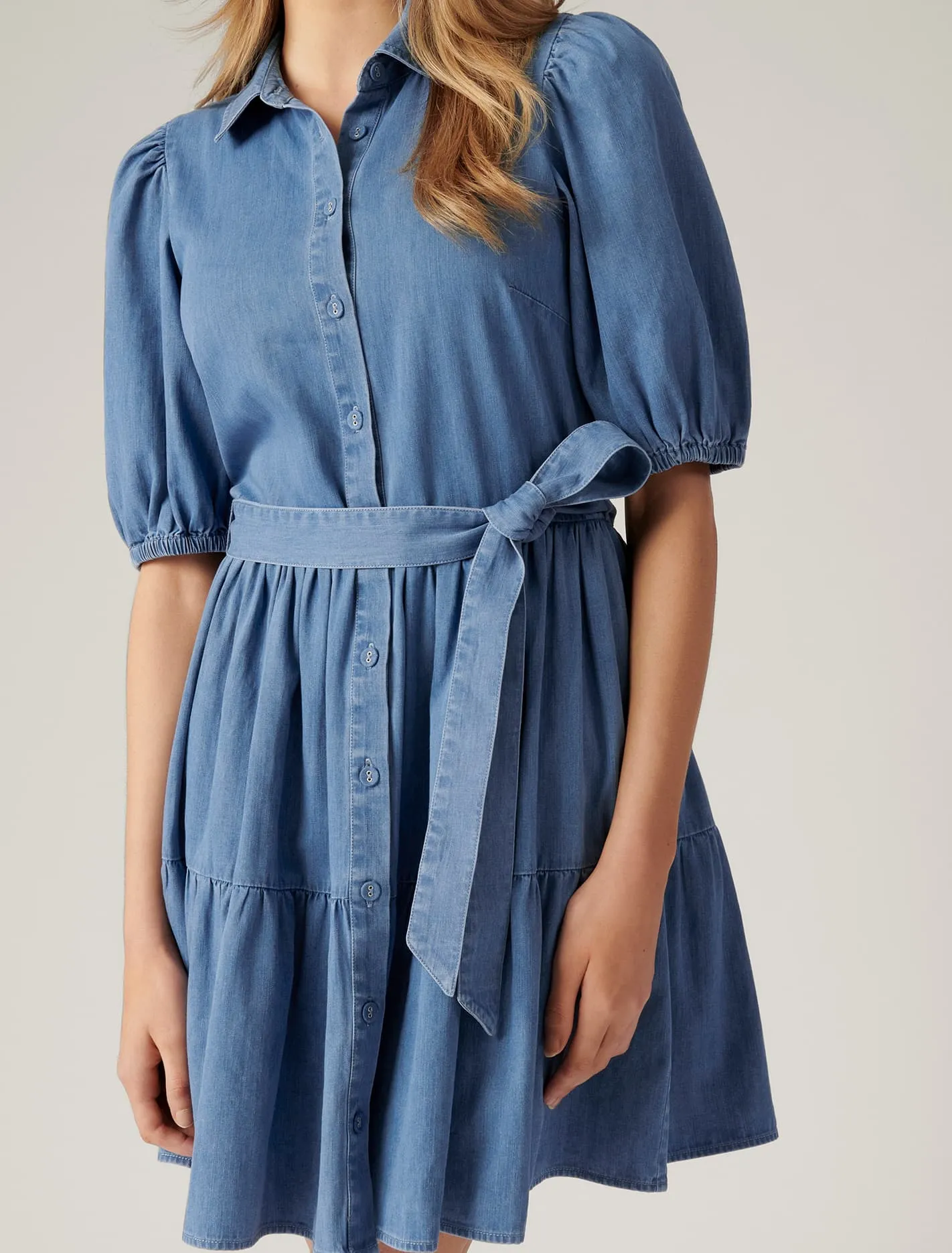 Maria Belted Denim Shirt Dress