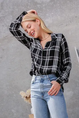 Pamela Plaid Top - Black