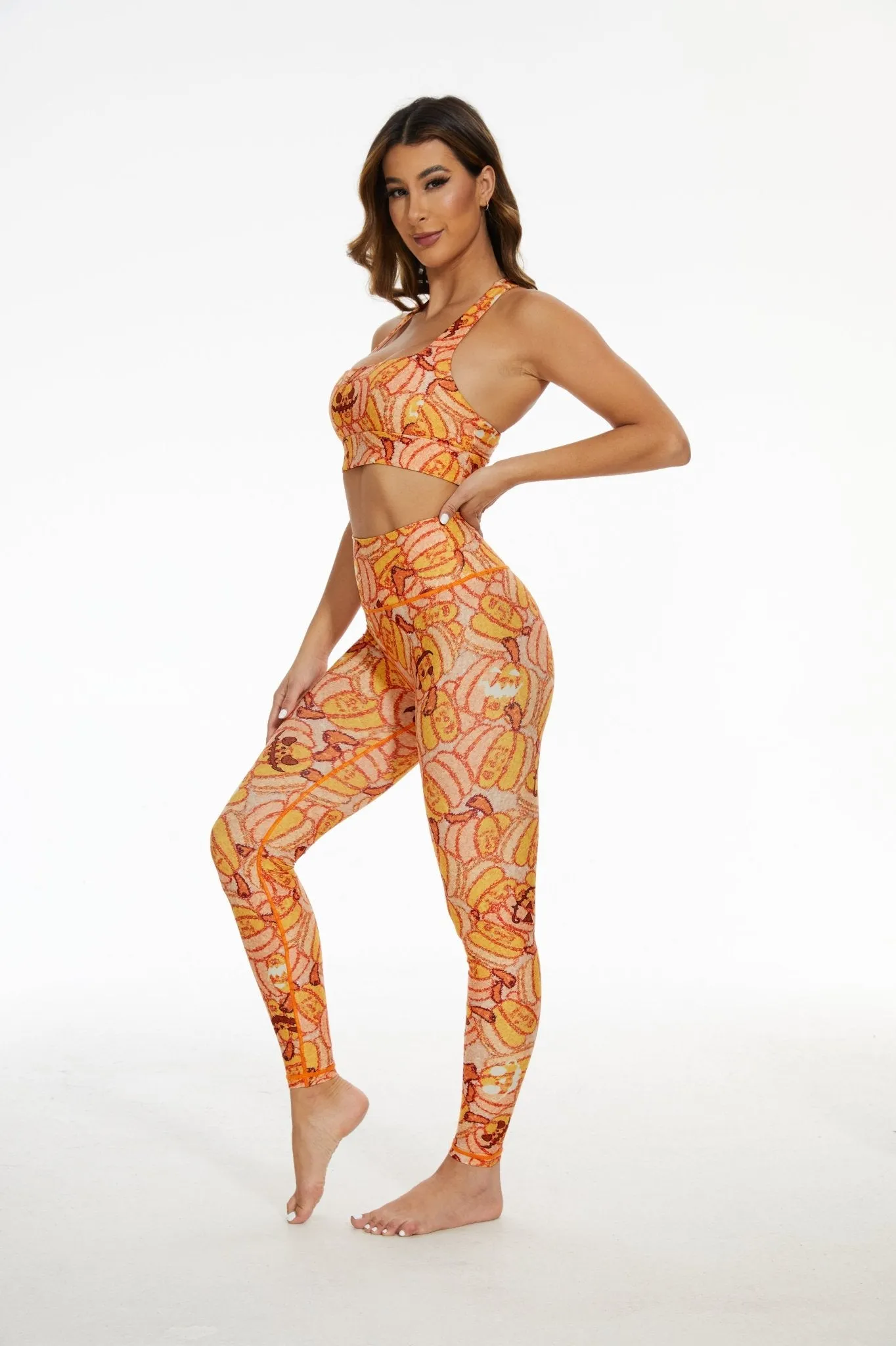 Playful Pumpkins High-waisted Leggings