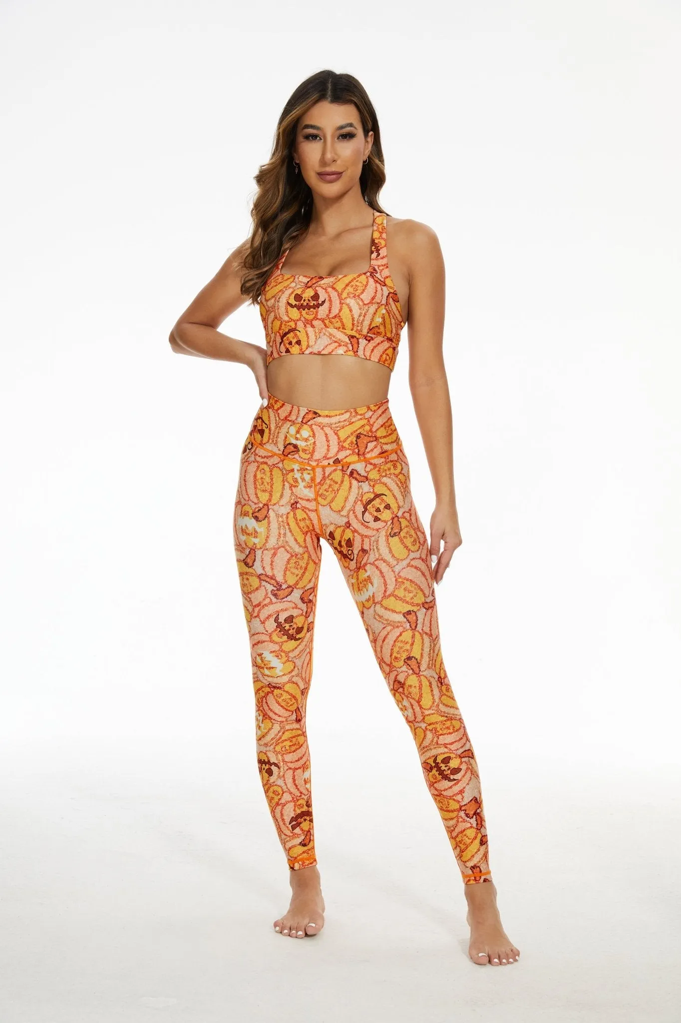 Playful Pumpkins High-waisted Leggings