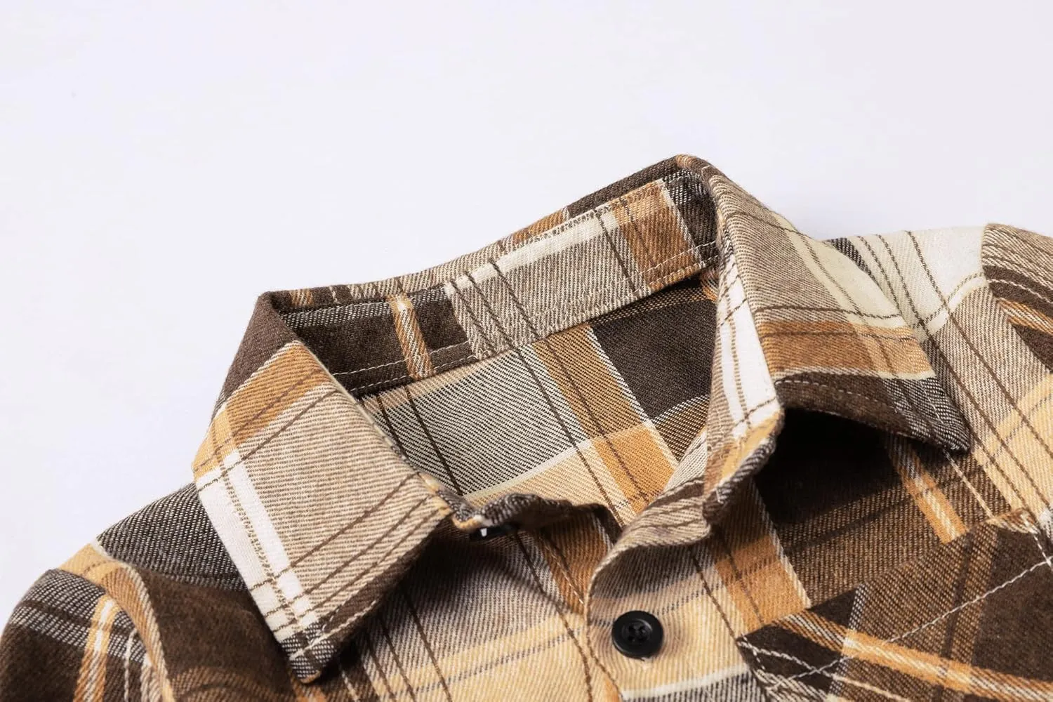 SANGTREE Mens & Boys Plaid Shirt Long Sleeve Button Down Flannel Shirts, US 3 Months - Adult 9XL