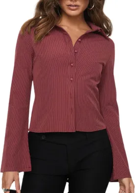 VNIRA Womens Button Down Shirts Striped Long Sleeve Collared Casual Work Blouses Spring Tops 2025 Trendy Outfits