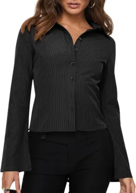 VNIRA Womens Button Down Shirts Striped Long Sleeve Collared Casual Work Blouses Spring Tops 2025 Trendy Outfits