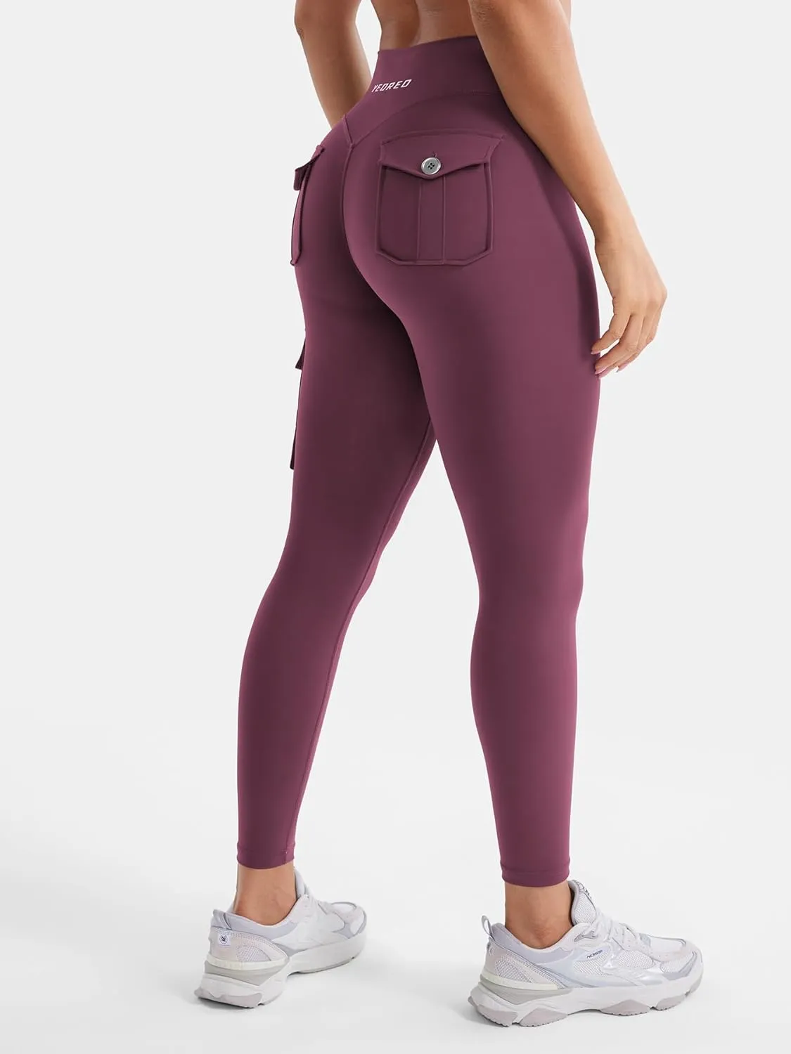 YEOREO CoreFlex Workout Cargo Leggings with Pockets for Women Hidden Scrunch Butt Lifting Leggings Gym Yoga Pants