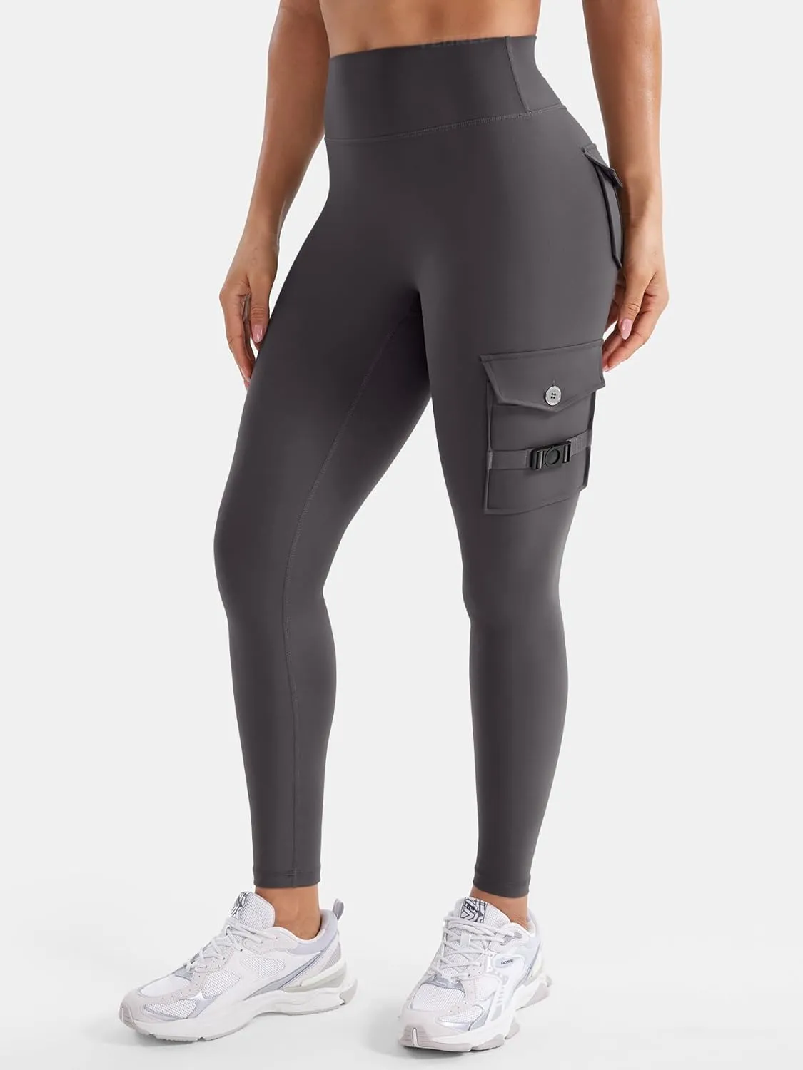 YEOREO CoreFlex Workout Cargo Leggings with Pockets for Women Hidden Scrunch Butt Lifting Leggings Gym Yoga Pants
