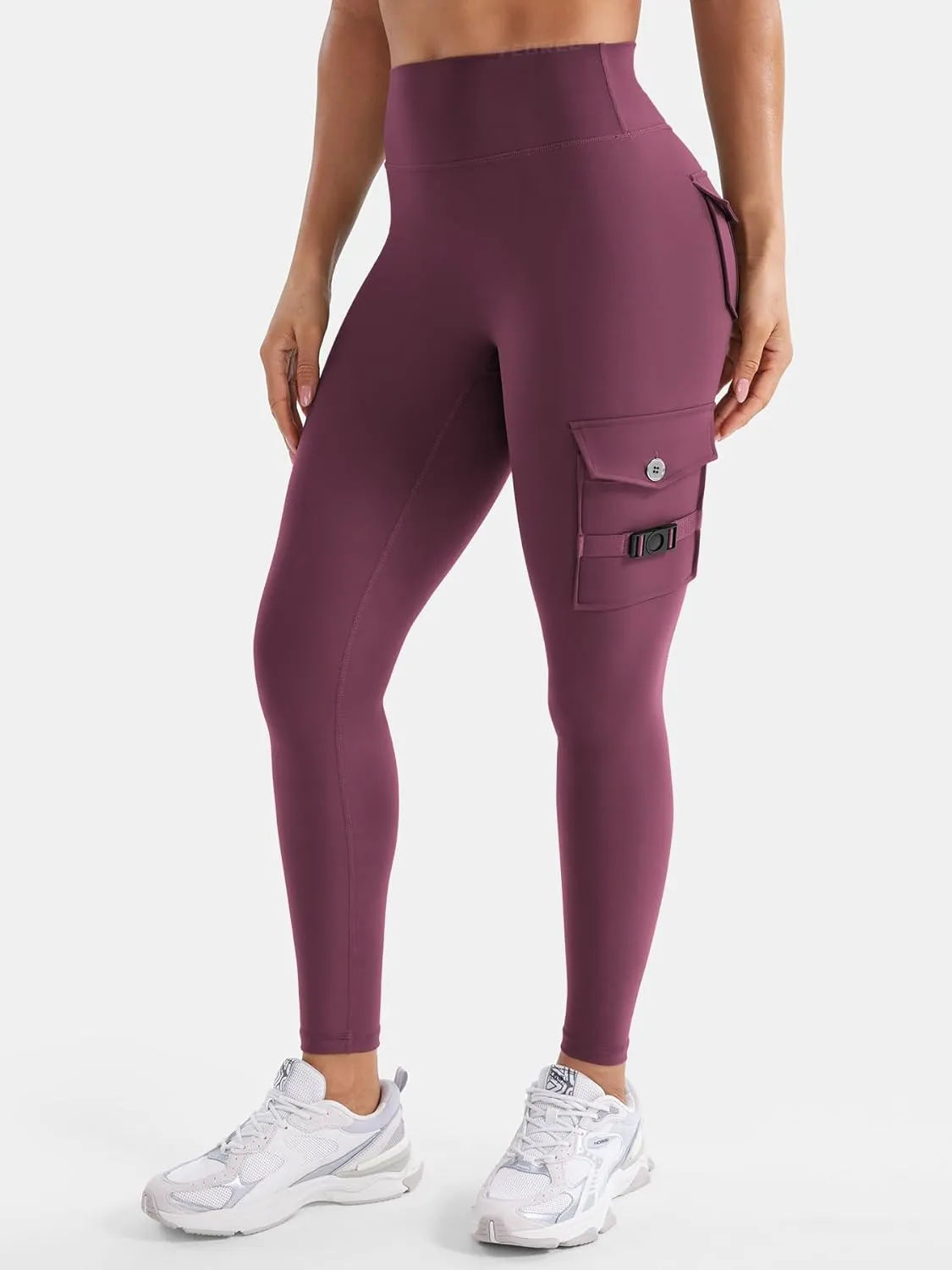 YEOREO CoreFlex Workout Cargo Leggings with Pockets for Women Hidden Scrunch Butt Lifting Leggings Gym Yoga Pants